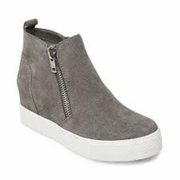 Steve Madden Shoes - New Steve Madden Wedgie Grey Suede Sneaker Size 11
